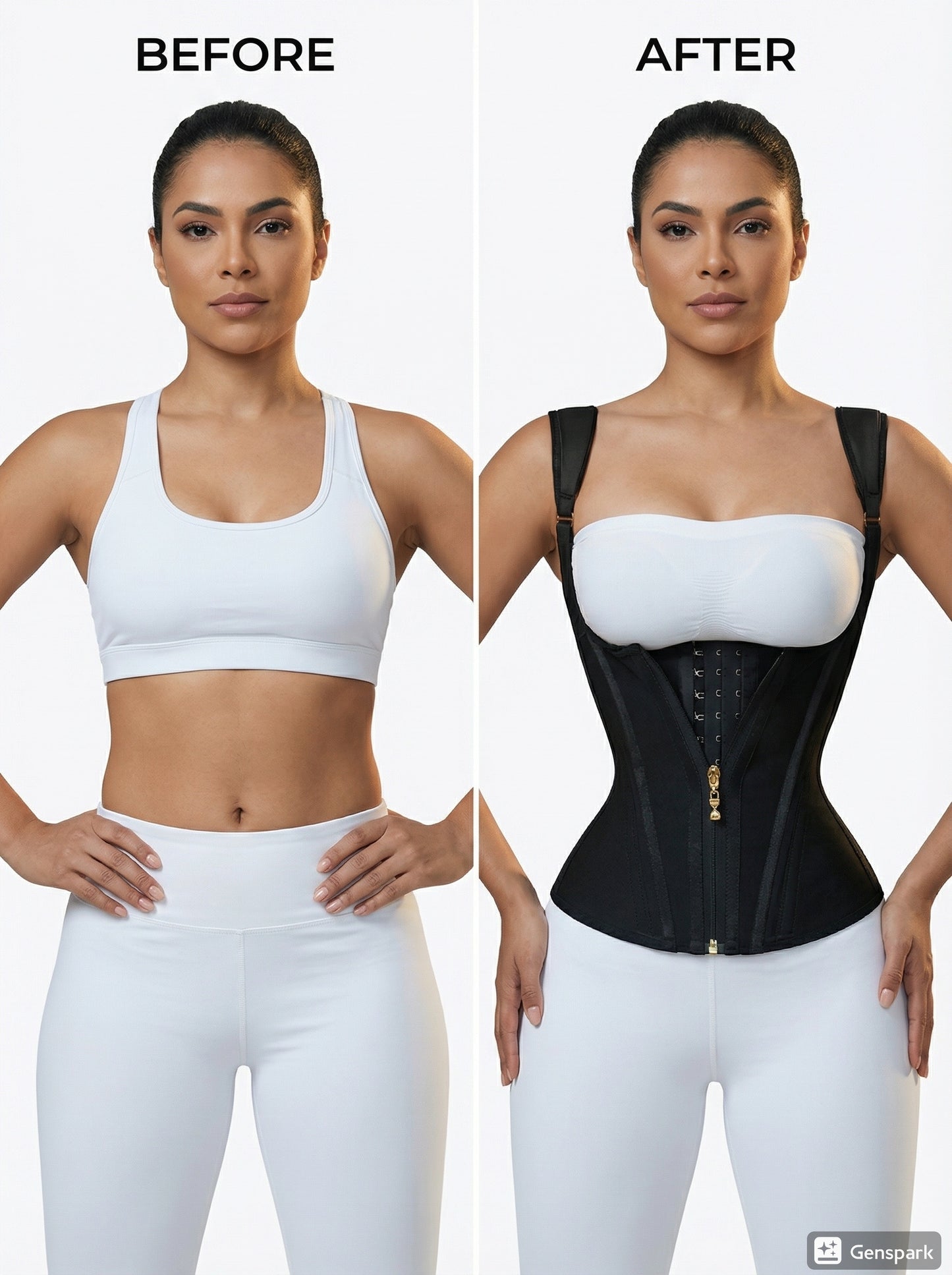 Corset Zipper Dupla Compressão | Reduz 3 Tamanhos Instantâneo
