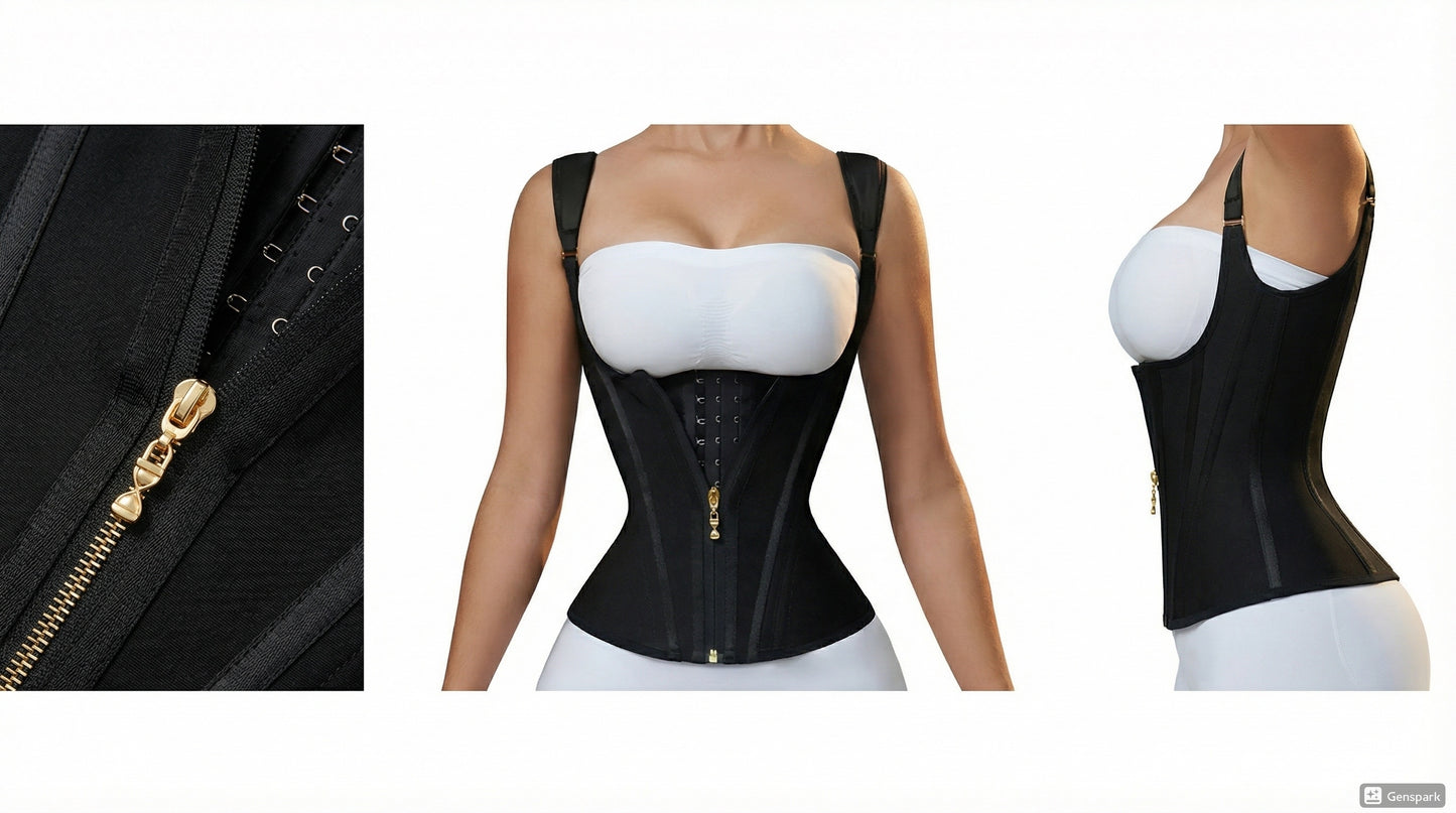 Corset Zipper Dupla Compressão | Reduz 3 Tamanhos Instantâneo