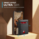 Carteira masculina ultrafina de couro sintético - com janela de identificação e vários cartões