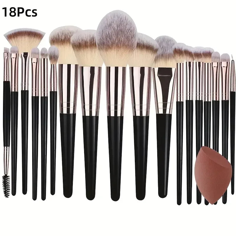 Kit 20 Pincéis Profissionais + Esponja | Acabamento de Maquiadora