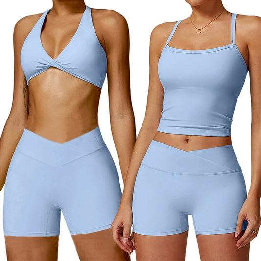 Conjunto Fitness Push Up Premium | Top V + Short Scrunch