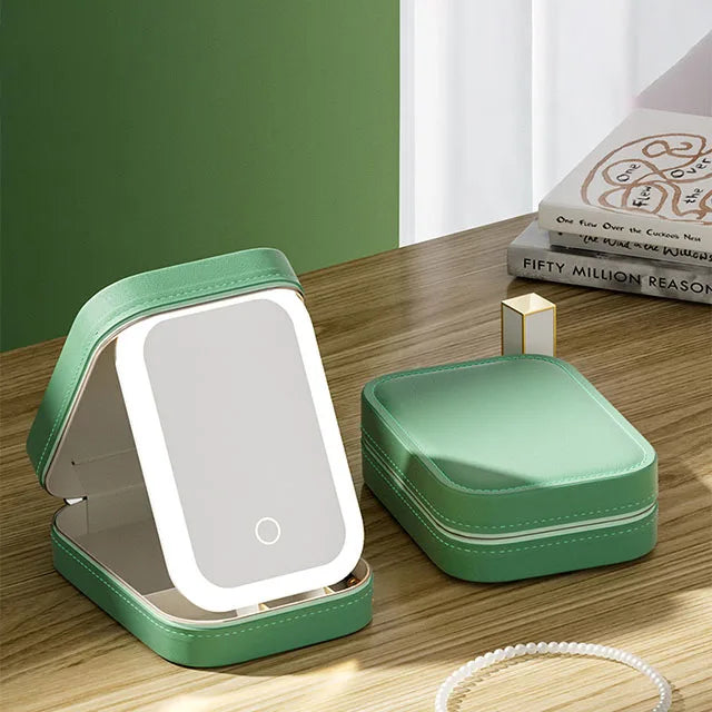 Bolsa de Maquiagem Compacta Led: Ilumine Sua Beleza Onde Quiser Com Estilo e Praticidade!