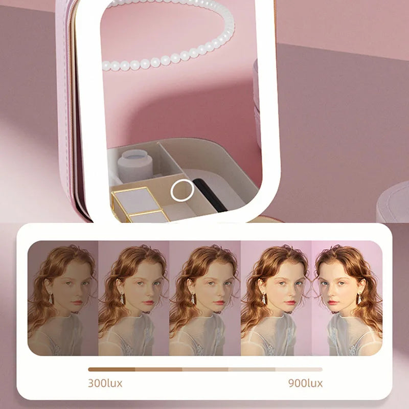 Bolsa de Maquiagem Compacta Led: Ilumine Sua Beleza Onde Quiser Com Estilo e Praticidade!