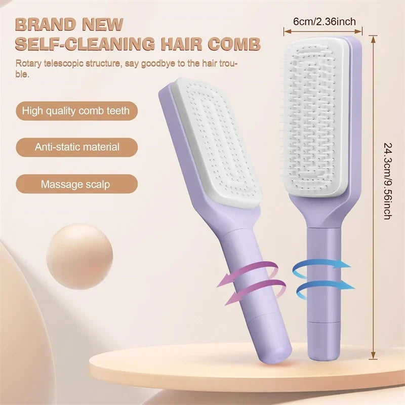 Escova Mágica CleanHair: Cabelos Deslumbrantes, Limpeza Sem Esforço!