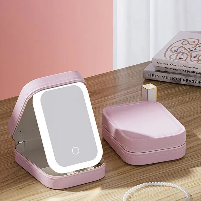 Bolsa de Maquiagem Compacta Led: Ilumine Sua Beleza Onde Quiser Com Estilo e Praticidade!