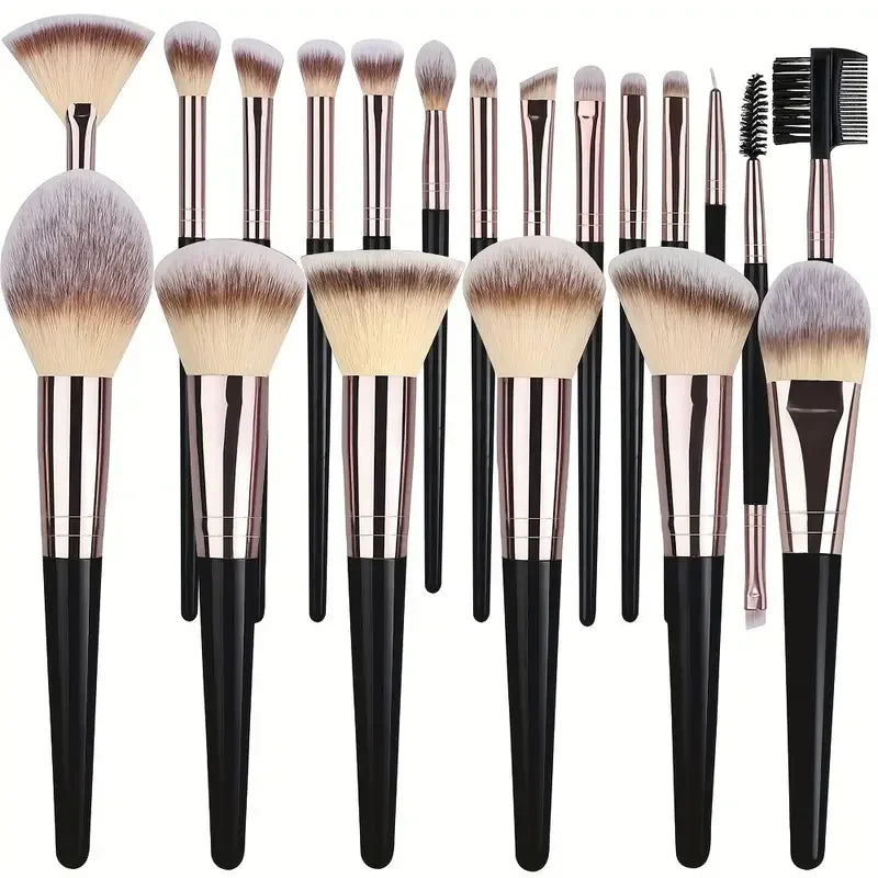 Kit 20 Pincéis Profissionais + Esponja | Acabamento de Maquiadora