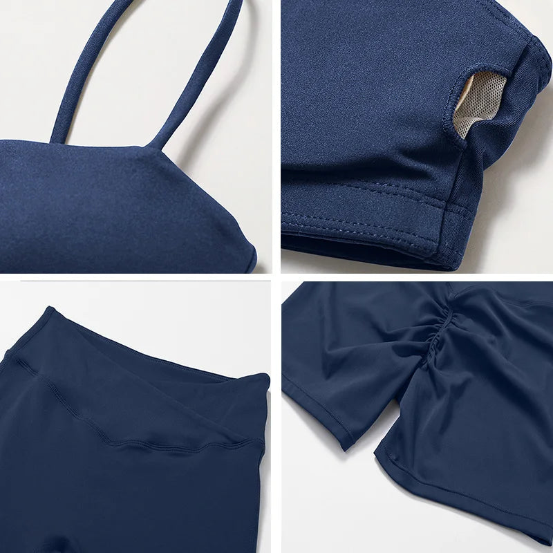 Conjunto Fitness Push Up Premium | Top V + Short Scrunch